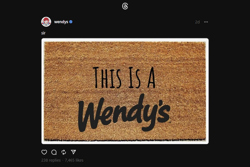 Wendy's Threads post