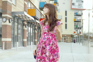 Look... woman wears eye-catching dress