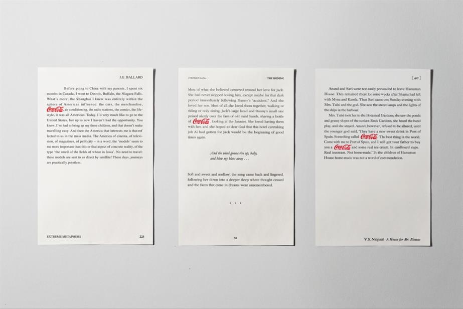 Extracts from books with coca-cola logo