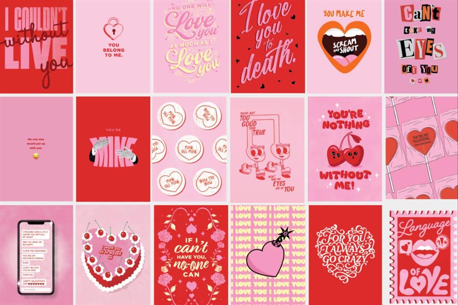 Collage of Valentine's Day cards