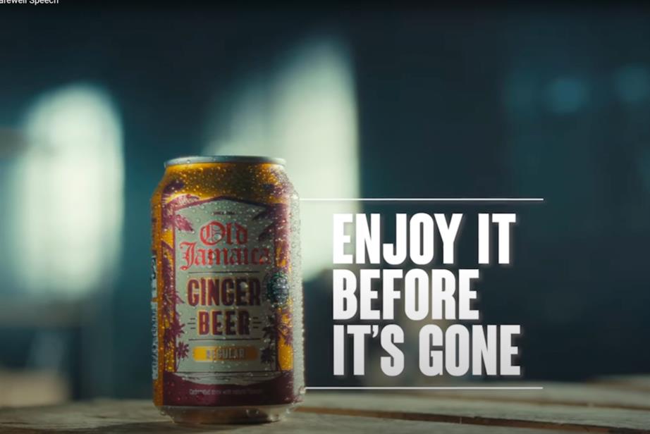 A can of Old Jamaica and the words 'enjoy it before it's gone'
