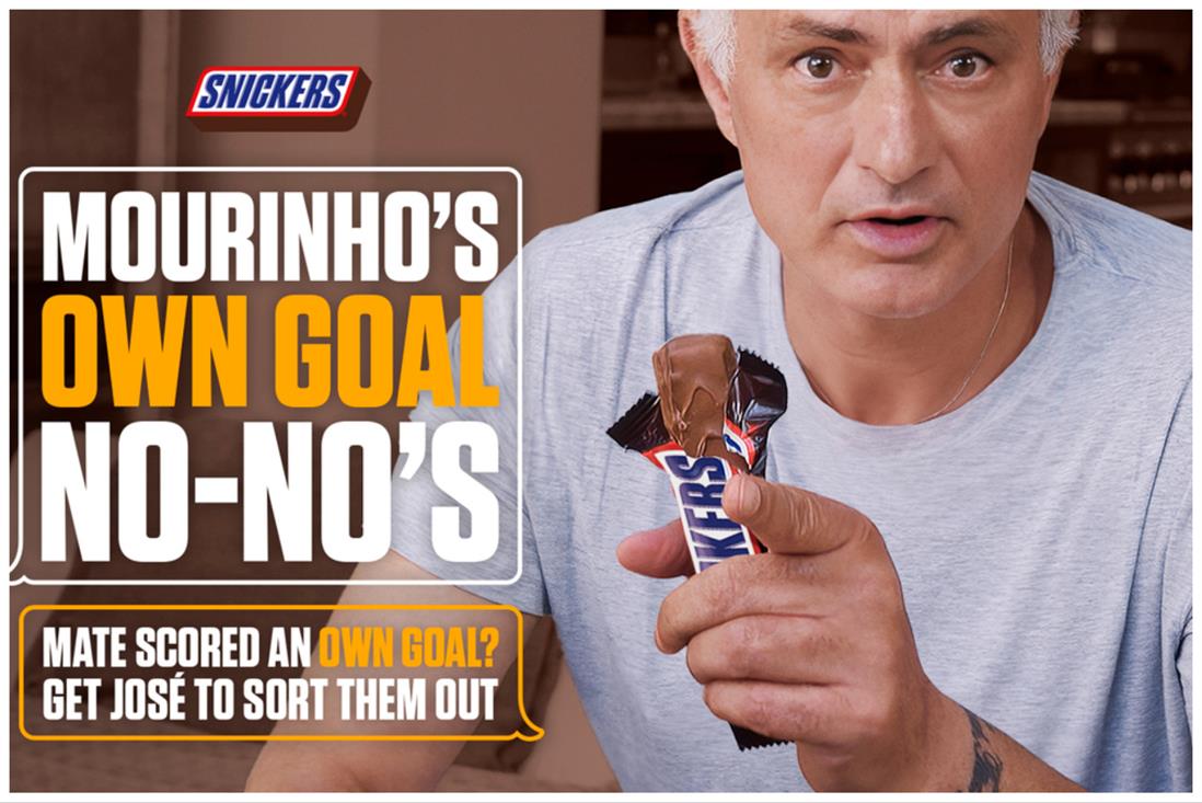 Snickers creates AI-generated José Mourinho for personalised messages 