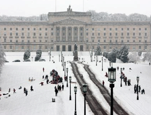 Stormont in the snow: picture by Paul Faith/PA Wire