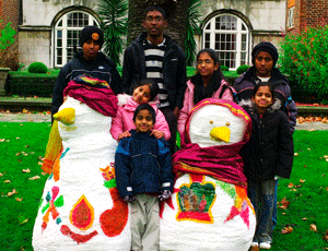 Let it snow: the snowman and woman with their creators