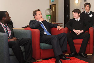 David Cameron (centre)