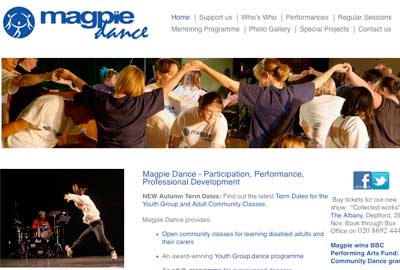 Magpie Dance, a community dance company for people with and without disabilities