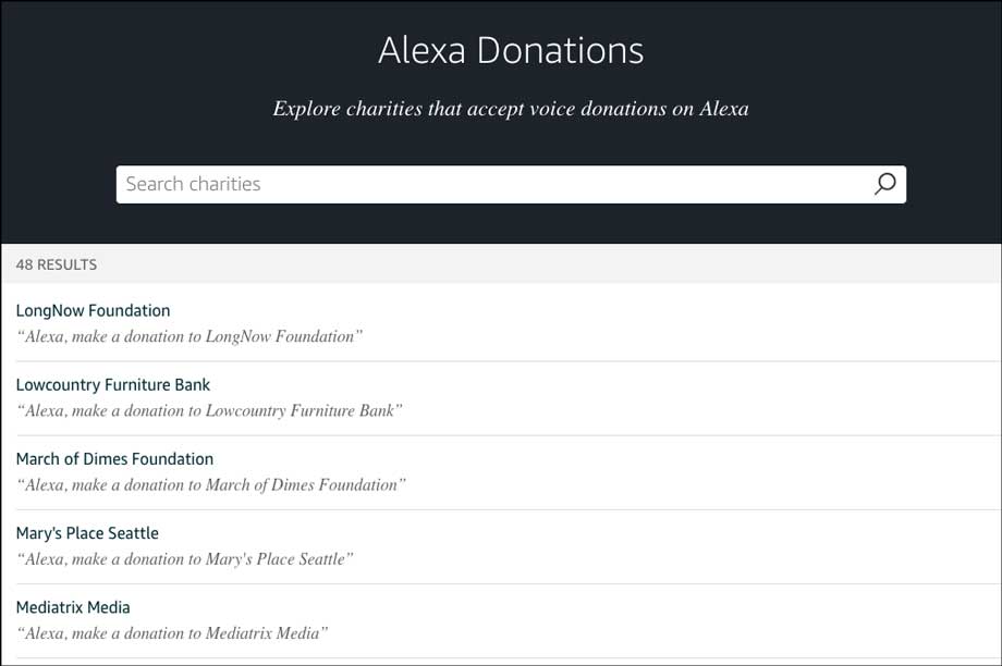 Digital Round Up Alexa Make A Donation Third Sector