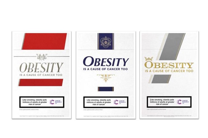 Imagery from Cancer Research UK's obesity campaign