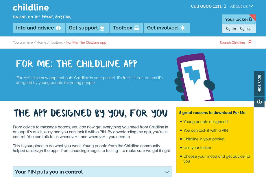 Children can find counselling through Childline app Third Sector