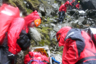 Mountain rescue, photograph by Paul Burke