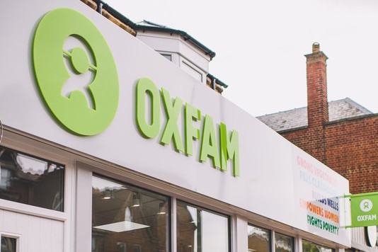 Oxfam: has closed its shops, but has only small reserves