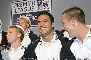 Players at the launch of the Premier League's Creating Chances