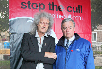 Gavin Grant (right) with musician and campaigner Brian May