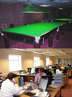 Before and after: The snooker hall is now a volunteer centre