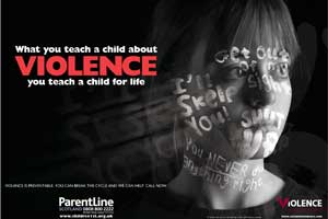 End the abuse: ParentLine's poster