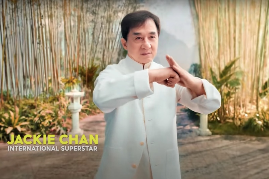 Jackie Chan does his own stunts for Shopee