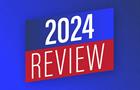 Vector illustration of a 2024 Year in Review New Year web banner design template