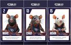 Three info cards of rats in sports jerseys
