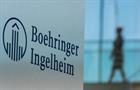 Pharmaceutical company Boehringer Ingelheim signage is seen in an office setting
