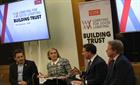 From left: Duncan Hames, policy director, Transparency International; Rachael Clamp, CIPR's 2024 president; Sam Coates, deputy political editor, Sky News; Paul Bristow MP, at the launch of the Lobbying for Good Lobbying campaign.