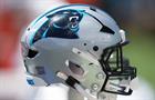 A Carolina Panthers helmet is on the sidelines during the game between the Carolina Panthers and the Jacksonville Jaguars