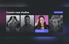 Discord creator case studies portal showing headshots of popular creators