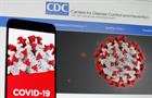 CDC website showing COVID-19 virus concept art