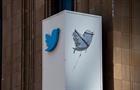 A partially removed sign at Twitter headquarters in San Francisco, California