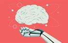Image of a robot hand holding a brain