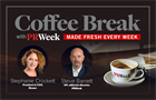 Coffee Break art with headshot of Stephanie Crockett, president & COO, Mower