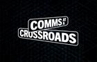 Comms at a Crossroads logo against grid background