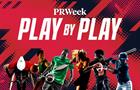 PRWeek Play By Play wordmark with several images of athletes