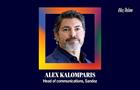 Headshot of Alex Kalomparis with pronouns he-him