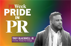 Pride in PR logo with headshot of Troy Blackwell Jr.