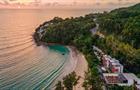 Accor hotel property next to moodily sunlit cove