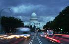 Time lapse photography of traffic around the U.S. Capitol building in Washington D.C.