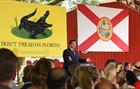 Florida Governor Ron DeSantis delivering a speech