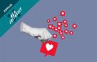 PRWeek Gen Zeitgeist wordmark on clip art of hand holding a big like symbol from social media