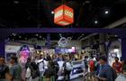 Crowd shot of Lego's area at Comic-Con San Diego