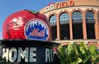 View of CitifField with Mets Home Run Big Apple, Queens, New York