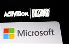 Mash up of the Microsoft and Activision logos