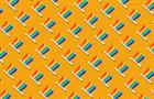Repeating pattern of pride flags