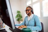 Woman taking part in an online call