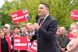 Shadow health and social care secretary Wes Streeting in front of Labour supporters during the election campaign