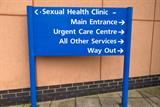 Sexual health clinic sign