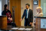 Prime minister Rishi Sunak visits a GP surgery in Hampshire