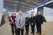 Councillor Graham MacKenzie (second from left) and other councillors at the new Inverness waste transfer station. Photo credit: Highland Council – by Ewen Weatherspoon