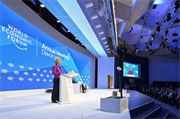 Commission president Ursula von der Leyen unveils plans for an EU clean investment initiative at the WEF meeting in Davos this week. Photo: Dati Bendo / EC