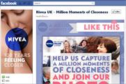 Nivea: 'million moments of closeness' Facebook page