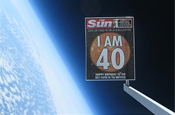 The Sun: launches anniversary cover into space